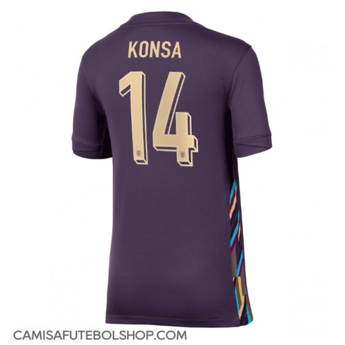 Camisa de time de futebol Inglaterra Ezri Konsa #14 Replicas 2º Equipamento Feminina Europeu 2024 Manga Curta